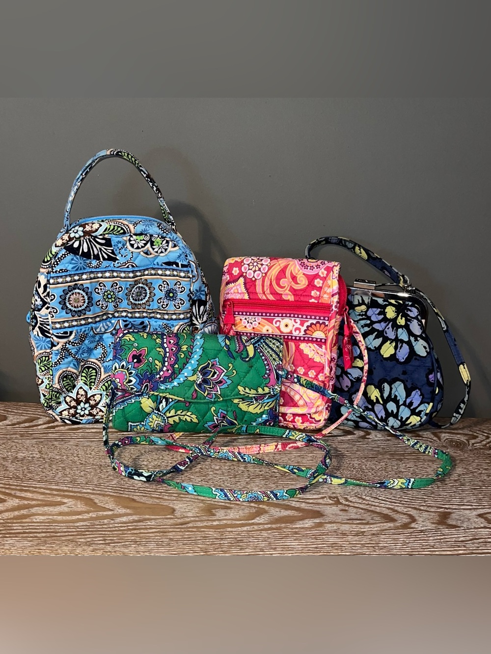 ✨ Vera Bradley 4-Piece Quilted Bag Bundle - Crossbody, Backpack, Clutches ✨